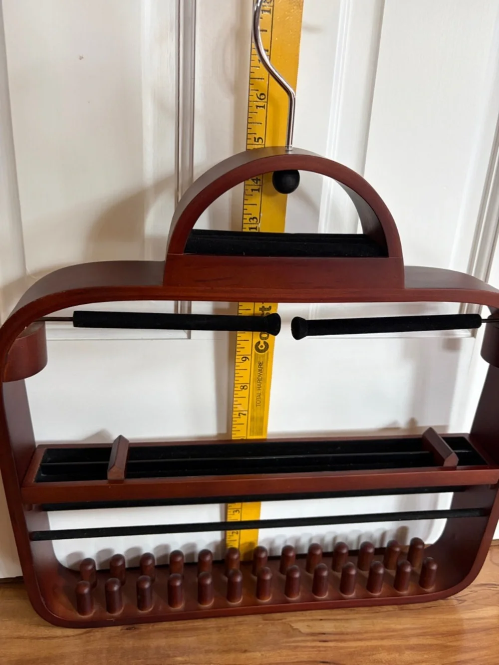Hanging Wood accessories closet valet organizer keeper Jewelry Ties Belts